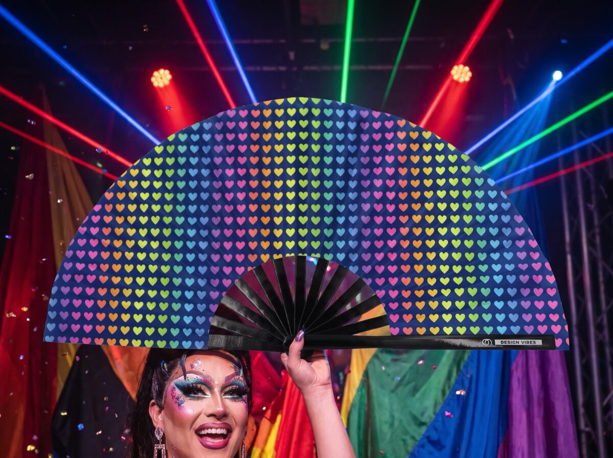 Festival Fans i mørkeblå med regnbuehjerter, CSD & Pride, Visning 5