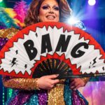 Festival Fan »BANG«, comic i rødt og hvidt, til Rave og fest, Visning 5