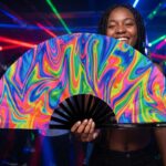Festival Fan »Psychedelic Fire« i farverige nuancer til Techno og Rave, Visning 2