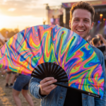 Festival Fan »Psychedelic Fire« i farverige nuancer til Techno og Rave, Visning 3