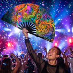 Festival Fan »Psychedelic Wirbel Bunt« til psytrance og goa, Visning 4