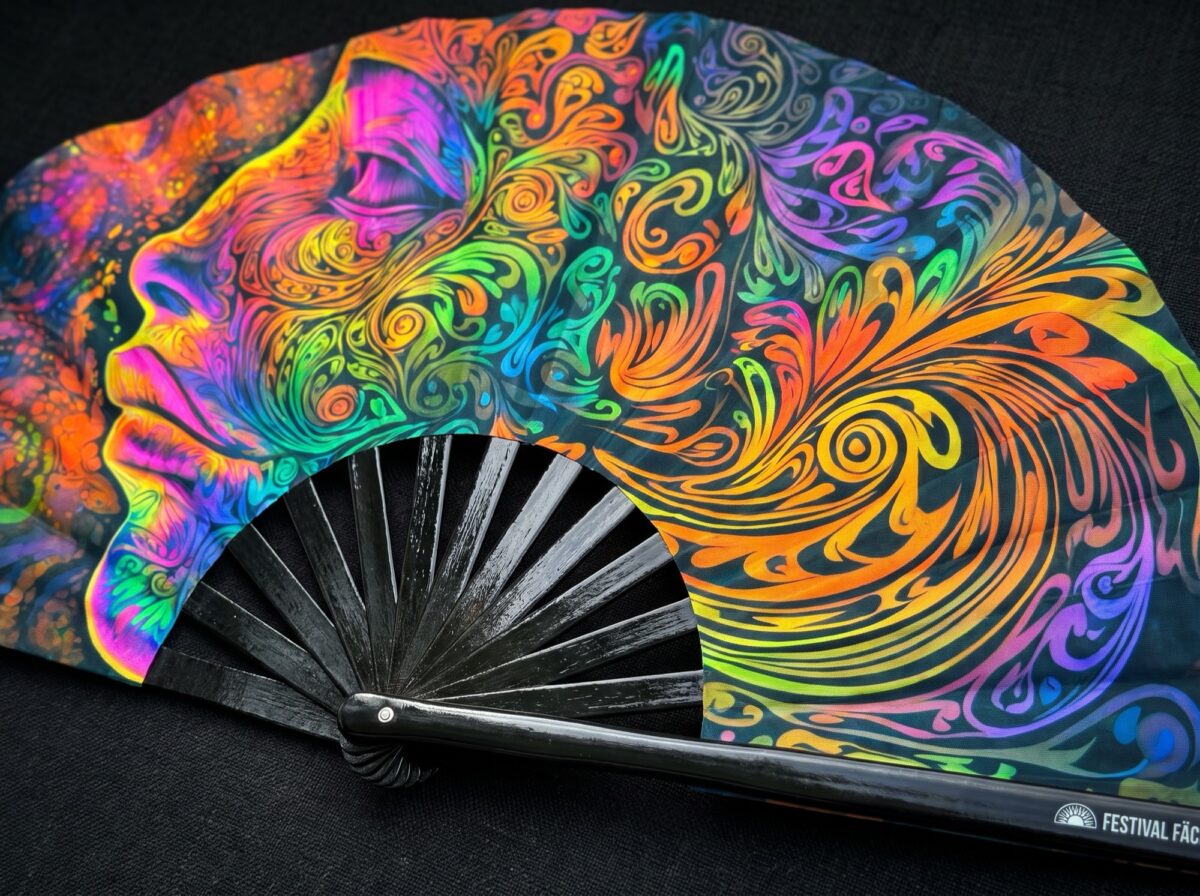 Festival Fan »Psychedelic Wirbel Bunt« til psytrance og goa, Visning 5
