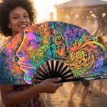 Festival Fan »Psychedelic Wirbel Bunt« til psytrance og goa, Visning 3
