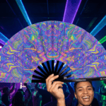 Festival Fan, Psykedelisk mandala i lilla til psytrance og Rave, Visning 2