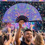 Festival Fan, Psykedelisk mandala i lilla til psytrance og Rave, Visning 4