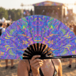 Festival Fan, Psykedelisk mandala i lilla til psytrance og Rave, Visning 3