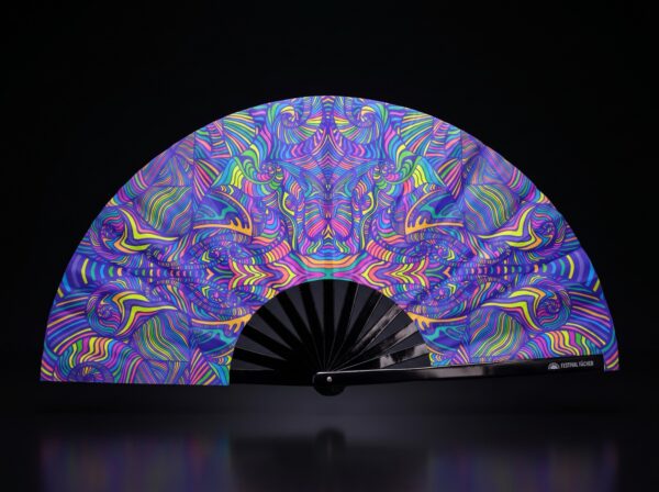 Festival Fan, Psykedelisk mandala i lilla til psytrance og Rave