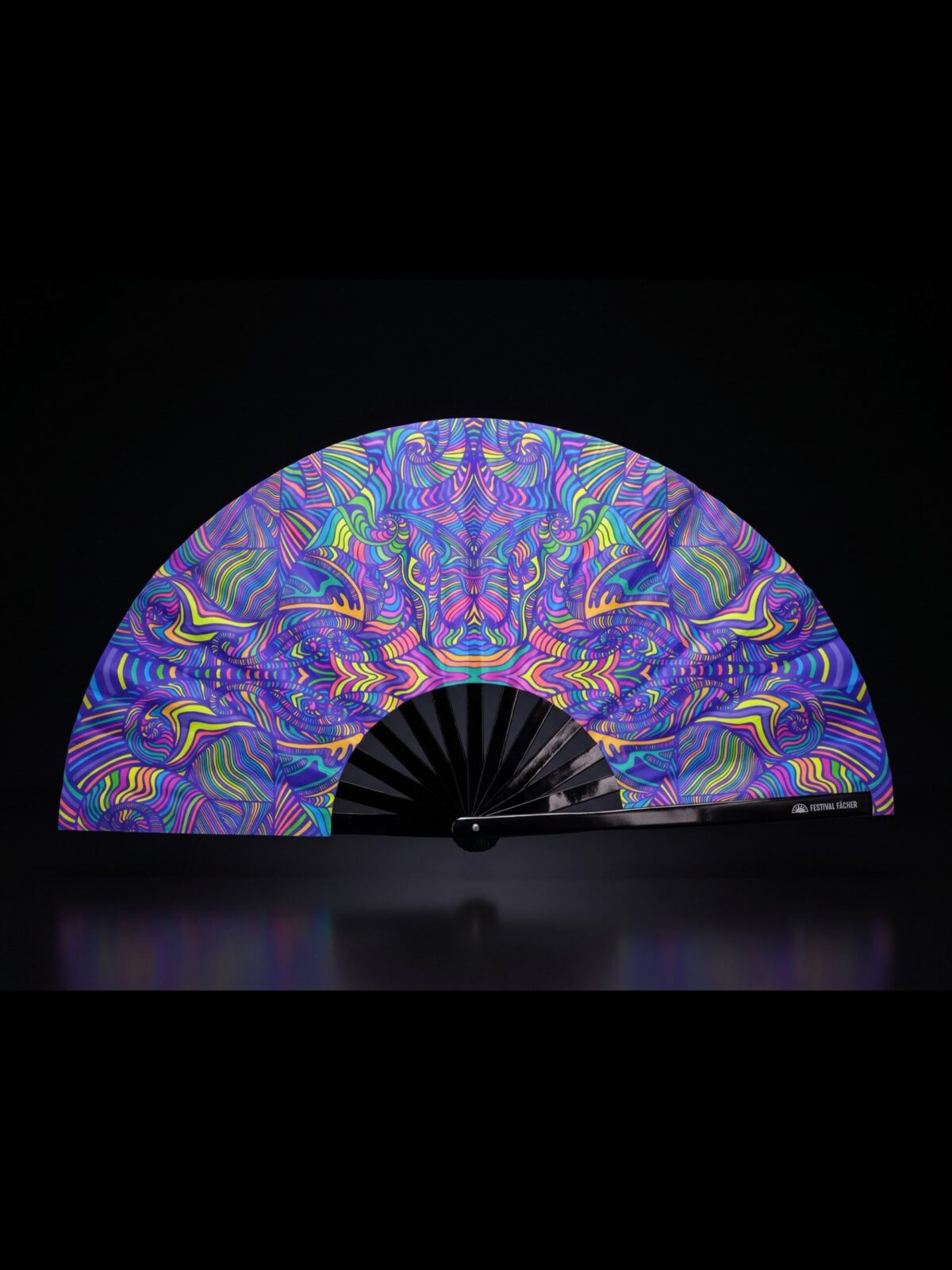 Festival Fan – Psykedelisk mandala i lilla til psytrance og Rave