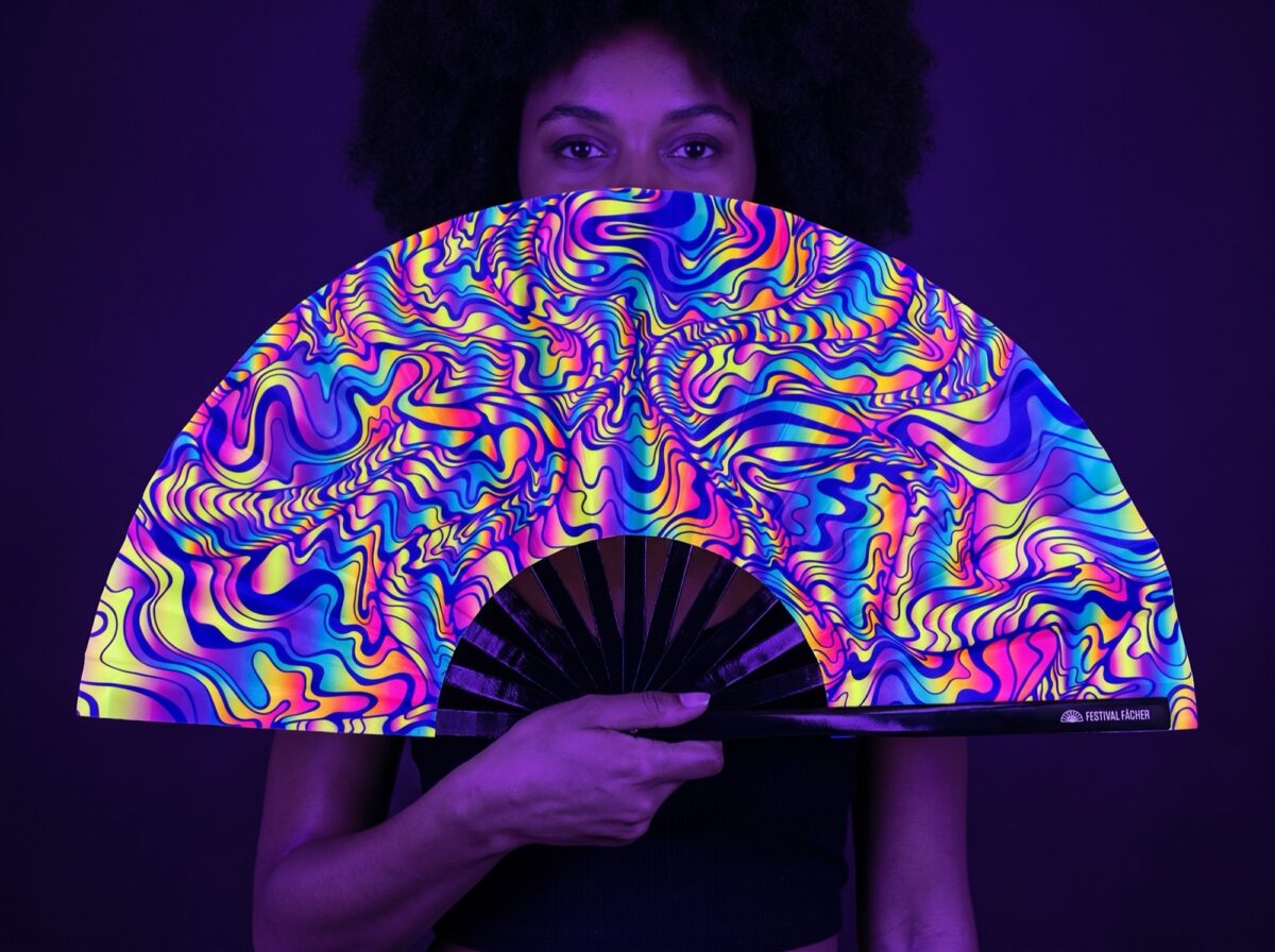 Festival Fan »Psychedelic Melt« i lilla til Goa & Psytrance Rave (UV)