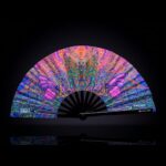 Festival Fan med sommerfugl-mandala i lilla til psytrance og festivaler, Visning 1