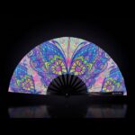 Festival Fan med sommerfugl-mandala i turkis til psytrance og Rave, Visning 1