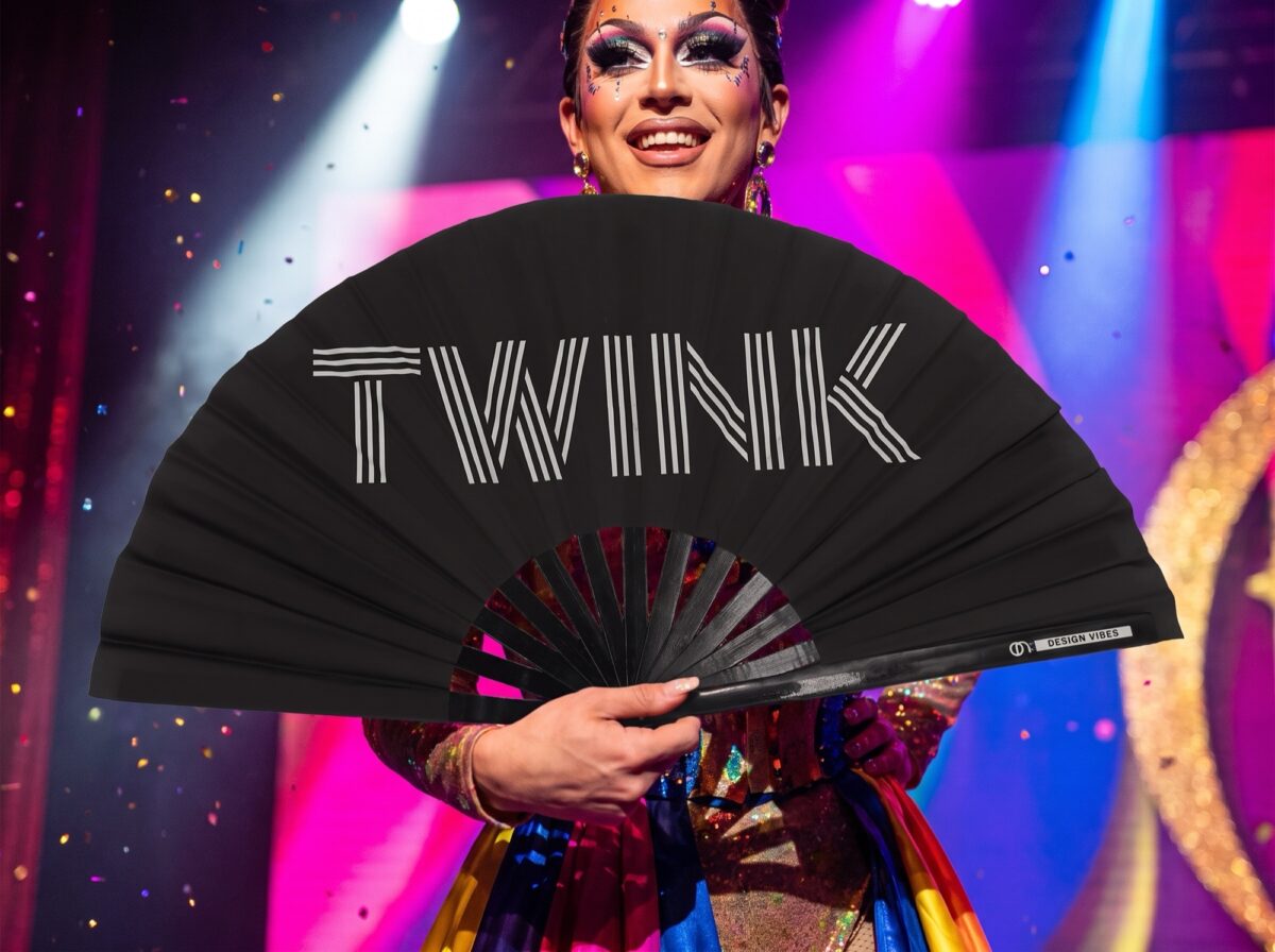 Festival Fan „TWINK“ i sort, Rave & Pride-statement, Visning 5