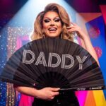 Festival Fan „DADDY“ i sort, til Rave og Pride-accessoire, Visning 5