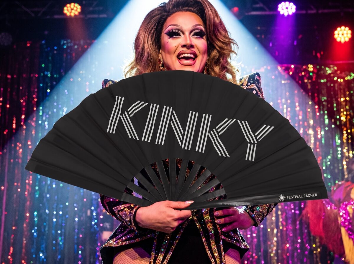 Festival Fans »KINKY« i sort, Rave & Pride-statement, Visning 5