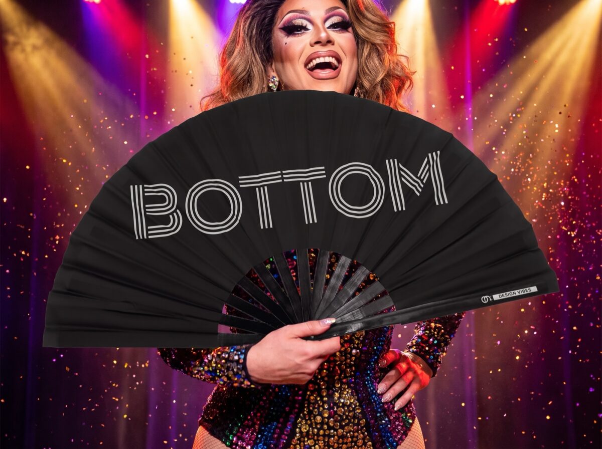 Festival Fans »BOTTOM« i sort, CSD- og rave-accessoire, Visning 5
