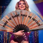 Festival Fan »MAKE ME SWEAT« holografisk rosaguld, Rave, Visning 5