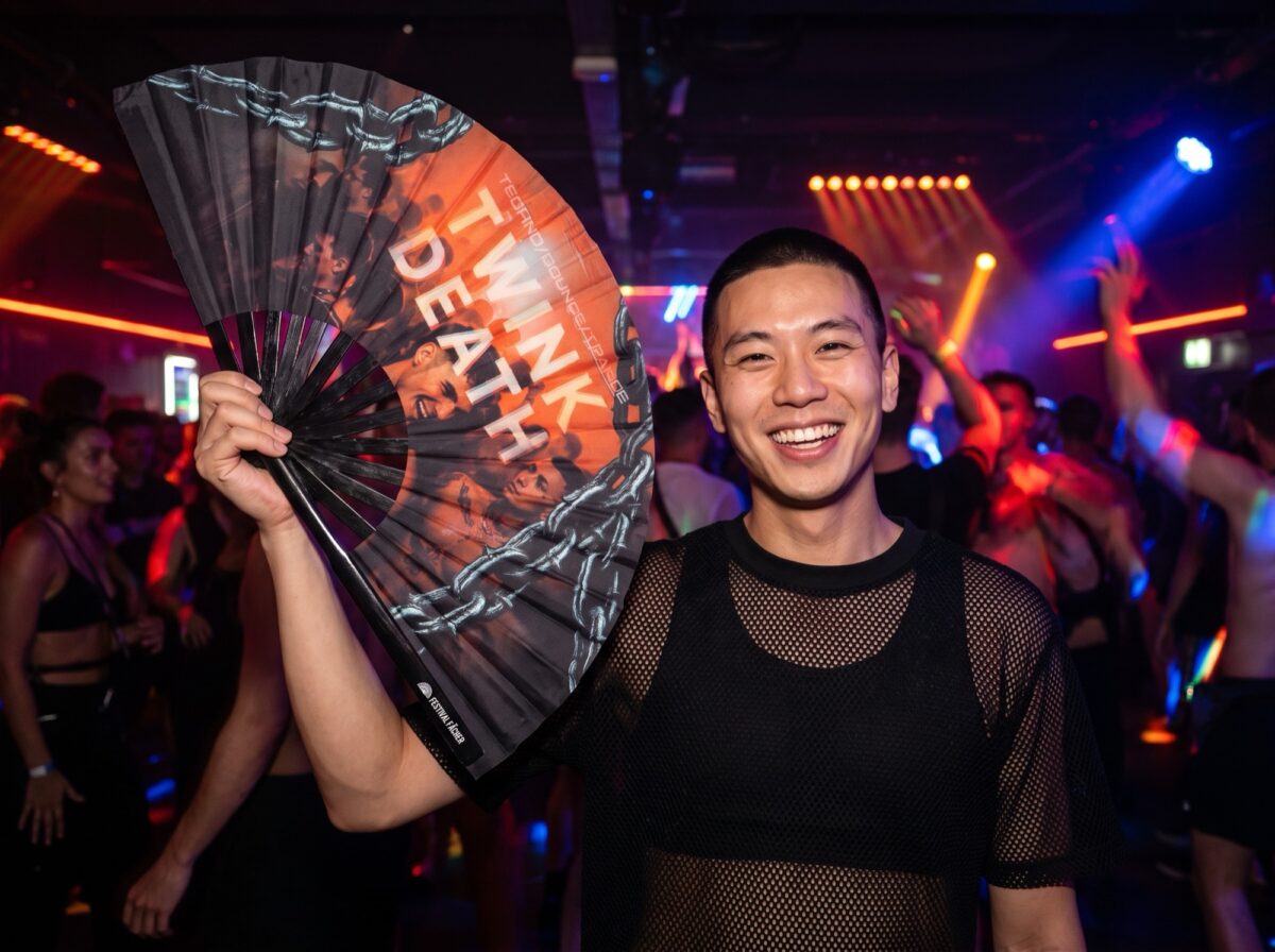 Festival Fan „TWINK DEATH“, sort, til Techno og Rave, Visning 2