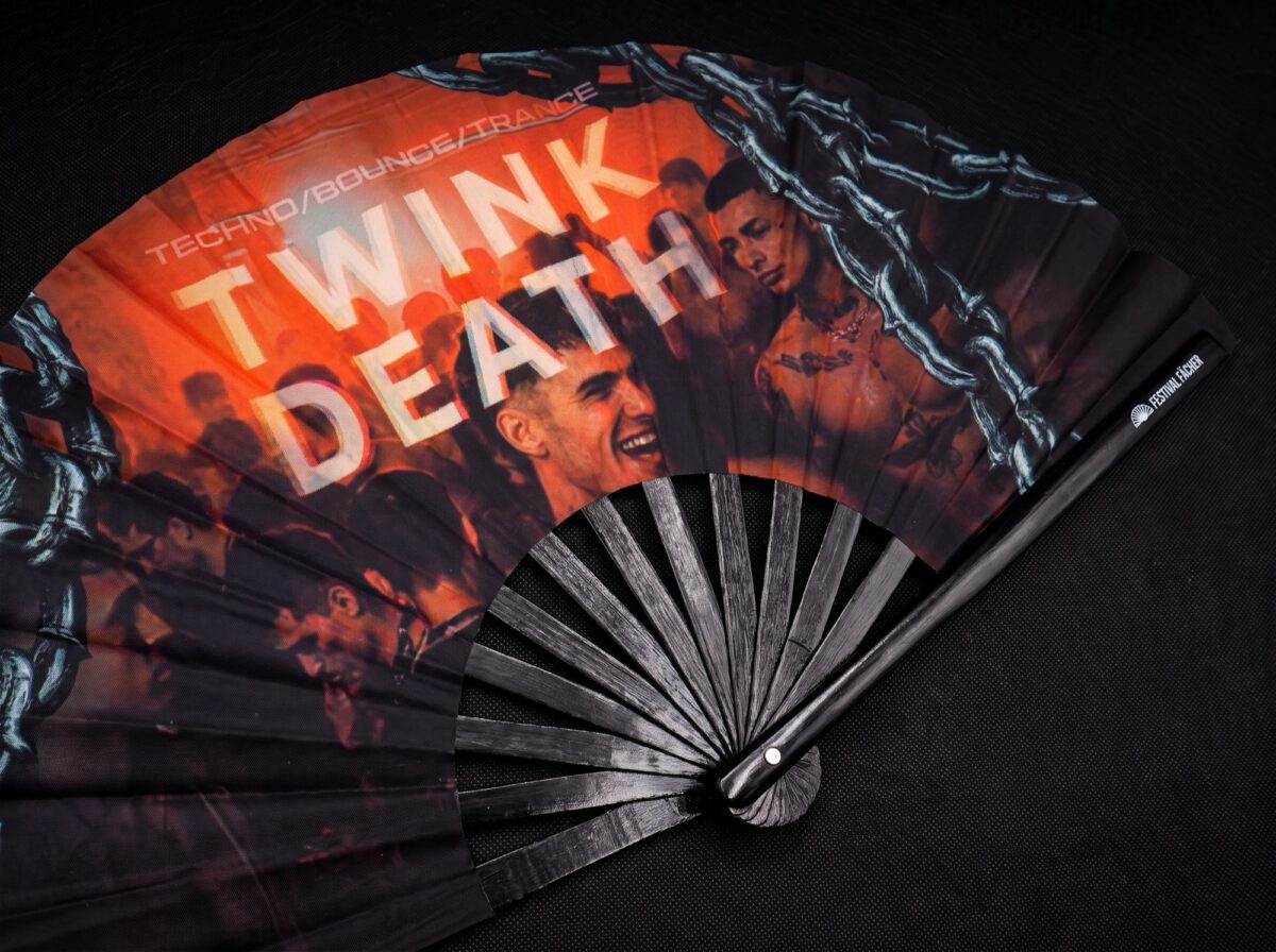 Festival Fan „TWINK DEATH“, sort, til Techno og Rave, Visning 5