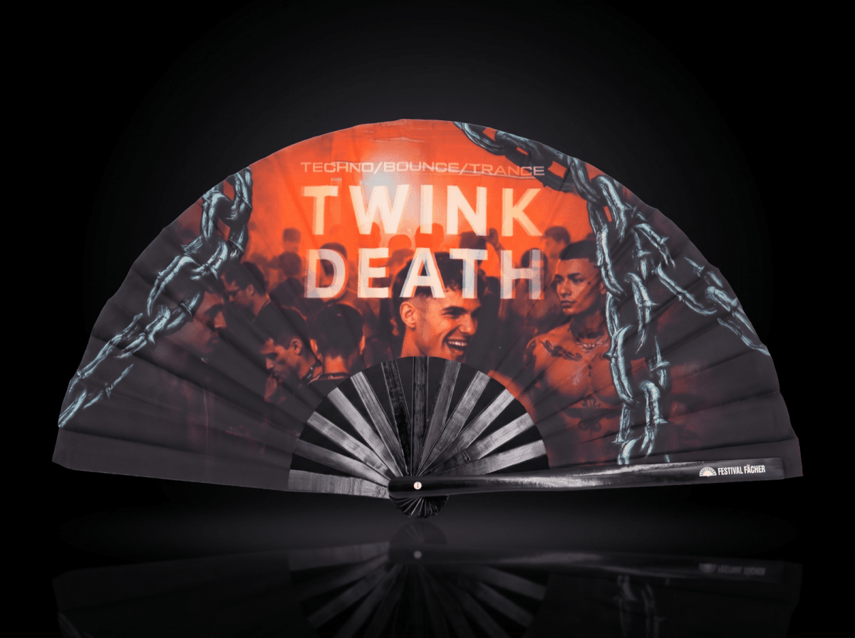 Festival Fan „TWINK DEATH“, sort, til Techno og Rave