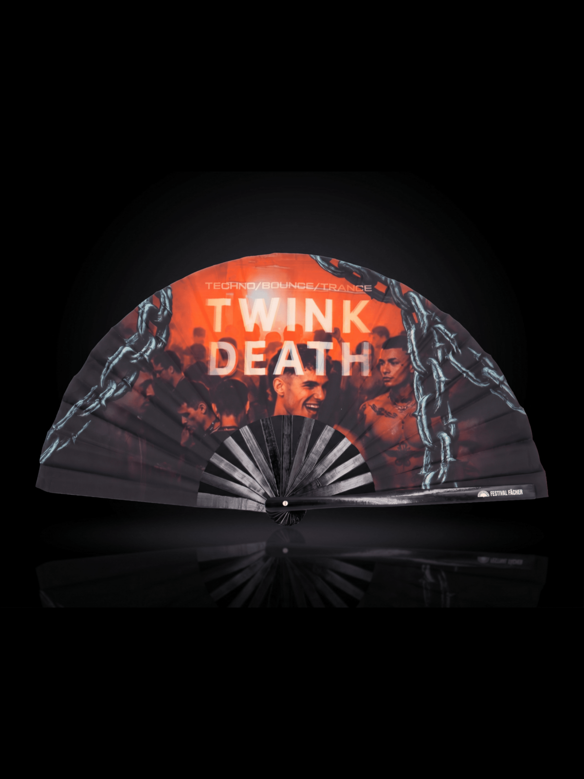 Festival Fan „TWINK DEATH“ – sort – til Techno og Rave