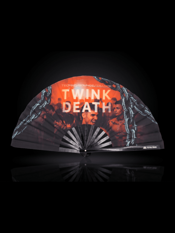 Festival Fan „TWINK DEATH“, sort, til Techno og Rave