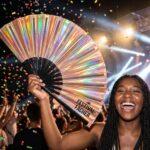 Festival Fans i kobber med holografisk effekt til festivaler og rave-fester, Visning 4