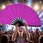 Festival Fans i lilla med glimmer til festivaler og fester, Visning 4