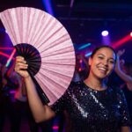 Festival Fan i lyserødt glimmer til festivaler og fester, Visning 2