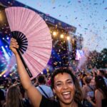 Festival Fan i lyserødt glimmer til festivaler og fester, Visning 4