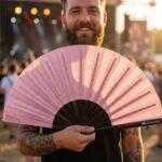 Festival Fan i lyserødt glimmer til festivaler og fester, Visning 3