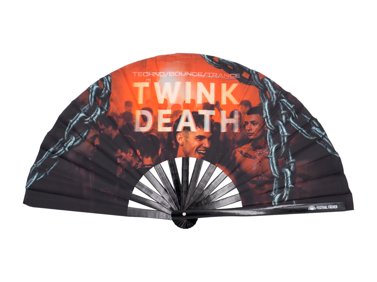 Festival Fan „TWINK DEATH“, sort, til Techno og Rave, Visning 6